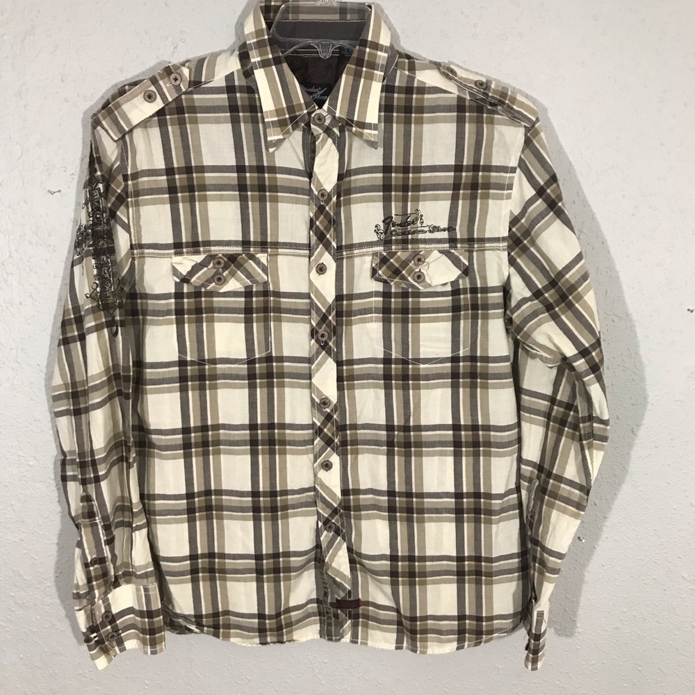 Fender Long Sleeve Plaid‎ Embroidered Button Shirt
